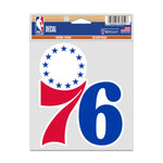 Philadelphia 76ers Fan Decals 3.75" x 5"