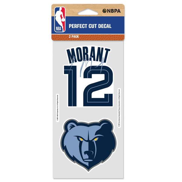 Memphis Grizzlies Perfect Cut Decal Set of two 4"x4" Ja Morant