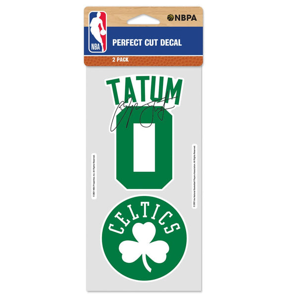 Boston Celtics Perfect Cut Decal Set of two 4"x4" Jayson Tatum