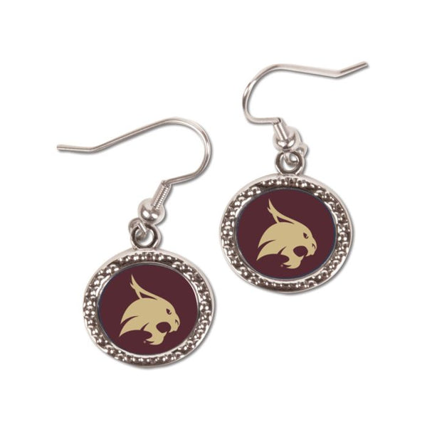 Wholesale-Texas State Bobcats Earrings Jewelry Carded Round