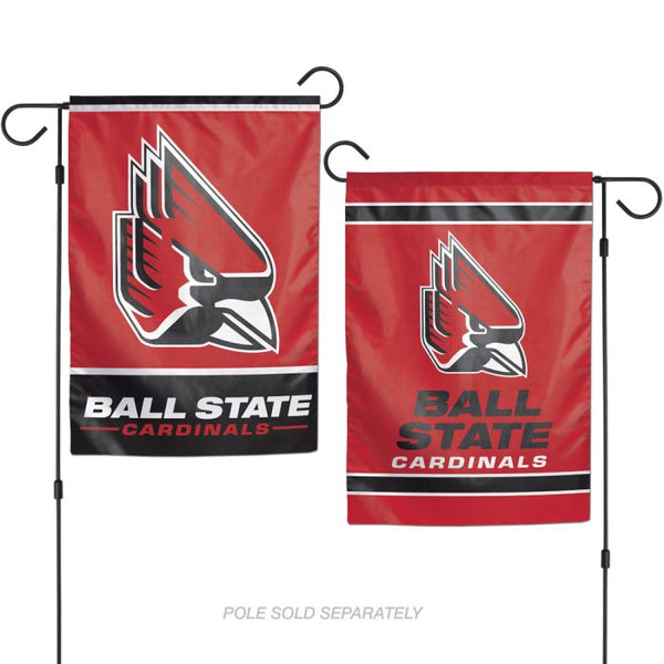 Wholesale-Ball State Cardinals Garden Flags 2 sided 12.5" x 18"