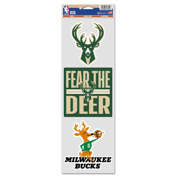 Milwaukee Bucks Fan Decals 3.75" x 12"