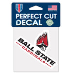 Wholesale-Ball State Cardinals Perfect Cut Color Decal 4" x 4"