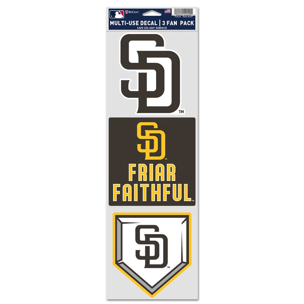 San Diego Padres Fan Decals 3.75" x 12"