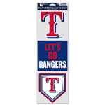 Texas Rangers Fan Decals 3.75" x 12"