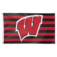 Wholesale-Wisconsin Badgers / Patriotic Americana Stripes Flag - Deluxe 3' X 5'