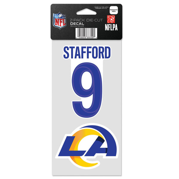 Los Angeles Rams Perfect Cut Decal Set of two 4"x4" Matthew Stafford