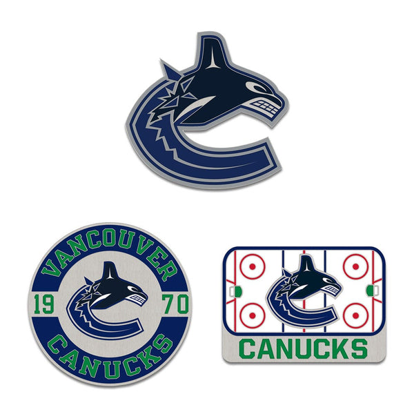 Vancouver Canucks 3pc Enamel Pin Set