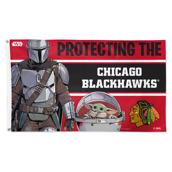 Chicago Blackhawks / Star Wars Mandalorian Flag - Deluxe 3' X 5'