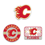 Calgary Flames 3pc Enamel Pin Set