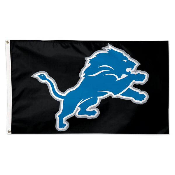 Detroit Lions Black background Flag - Deluxe 3' X 5'