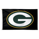 Green Bay Packers Black background Flag - Deluxe 3' X 5'