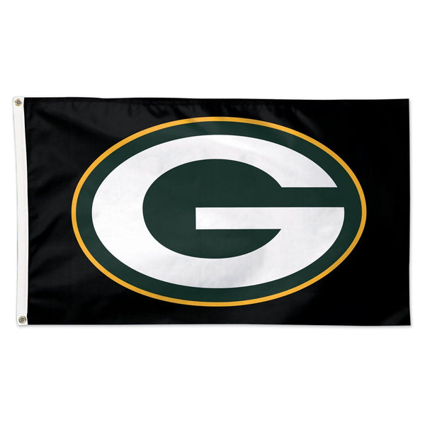 Green Bay Packers Black background Flag - Deluxe 3' X 5'
