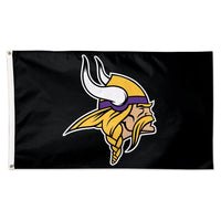 Minnesota Vikings Black background Flag - Deluxe 3' X 5'
