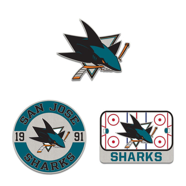 San Jose Sharks 3pc Enamel Pin Set