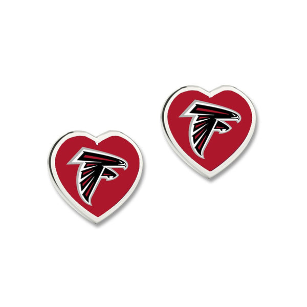 Atlanta Falcons Heart Post Earrings w/3D Heart