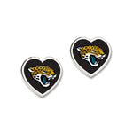 Jacksonville Jaguars Heart Post Earrings w/3D Heart