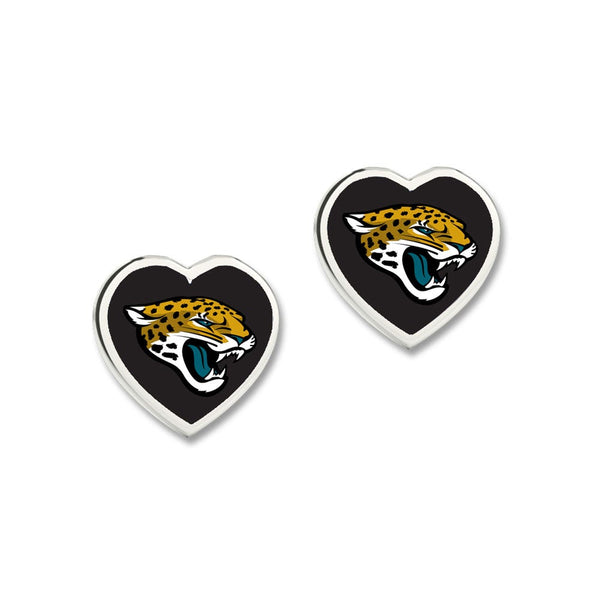Jacksonville Jaguars Heart Post Earrings w/3D Heart