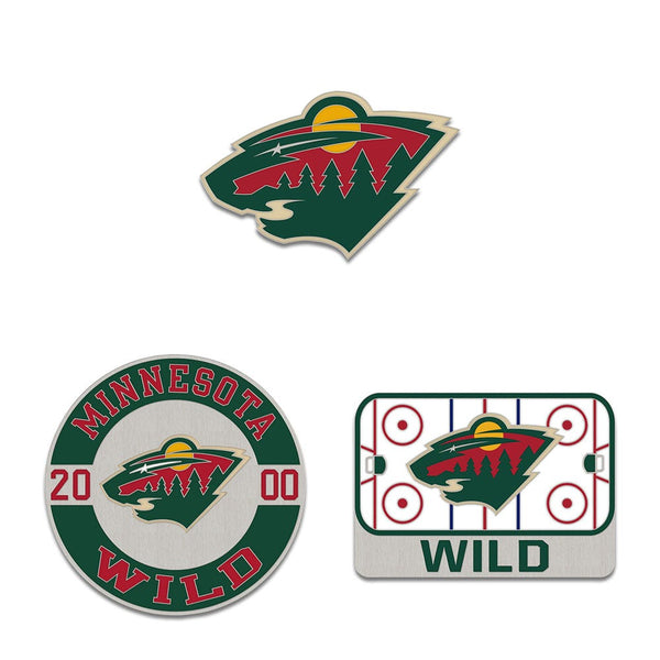 Minnesota Wild 3pc Enamel Pin Set