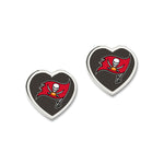 Tampa Bay Buccaneers Heart Post Earrings w/3D Heart
