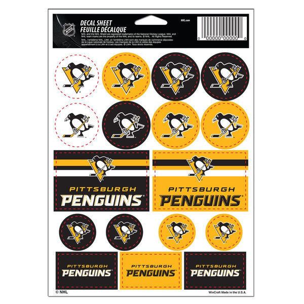 Pittsburgh Penguins Vinyl Sticker Sheet 5" x 7"