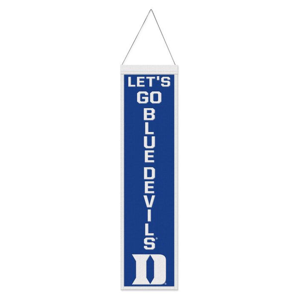 Wholesale-Duke Blue Devils SLOGAN Wool Banner 8" x 32"