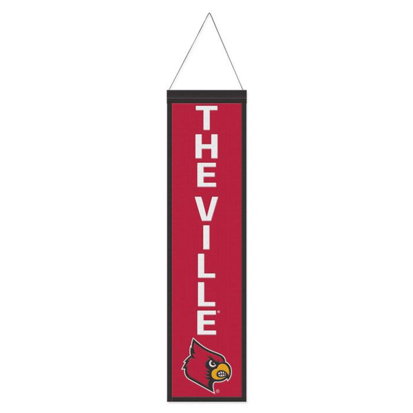 Wholesale-Louisville Cardinals SLOGAN Wool Banner 8" x 32"