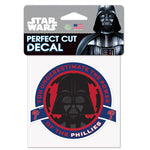 Philadelphia Phillies / Star Wars Darth Vader Perfect Cut Color Decal 4" x 4"