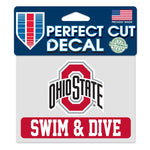 Wholesale-Ohio State Buckeyes SWIM &amp; DIVE Perfect Cut Color Decal 4.5" x 5.75"