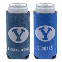 Wholesale-Brigham Young Cougars COLORED HEATHERED 12 oz Slim Can Cooler