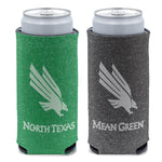 Wholesale-North Texas Mean Green COLORED HEATHERED 12 oz Slim Can Cooler