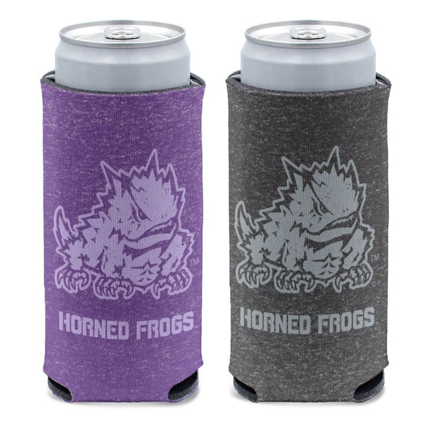 Wholesale-TCU Horned Frogs COLORED HEATHERED 12 oz Slim Can Cooler