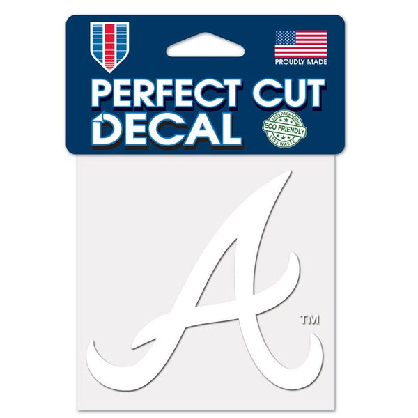 Atlanta Braves Perfect Cut White Decal 4" x 4"