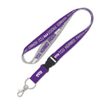 TCU Horned Frogs HEATHER Lanyard w/detachable buckle 1"