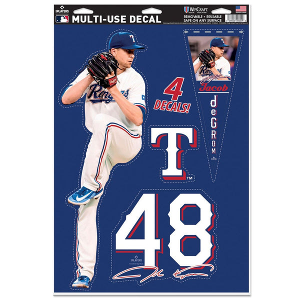 Texas Rangers PLAYERS CHOICE DIAMOND CLUB(R) Multi-Use Decal 11" x 17" Jacob deGrom
