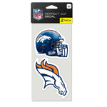 Denver Broncos Perfect Cut Decal set of two 4"x4"