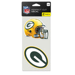 Green Bay Packers Perfect Cut Decal set of two 4"x4"