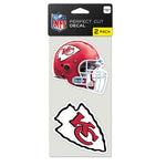 Kansas City Chiefs Perfect Cut Decal set of two 4"x4"