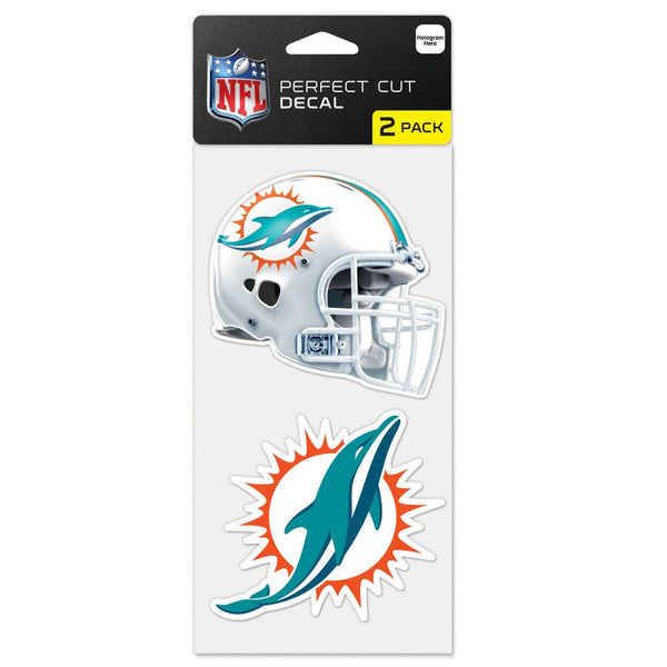 Miami Dolphins Perfect Cut Decal Set of Two 4"x4"