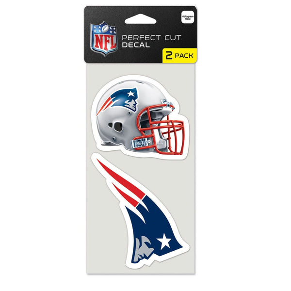 New England Patriots Perfect Cut Decal set of two 4"x4"