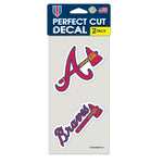 Atlanta Braves Perfect Cut Decal set of two 4"x4"