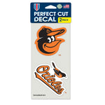 Baltimore Orioles Perfect Cut Decal set of two 4"x4"