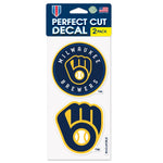 Milwaukee Brewers Perfect Cut Decal Set of two 4"x4"