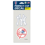 New York Yankees Perfect Cut Decal set of two 4"x4"