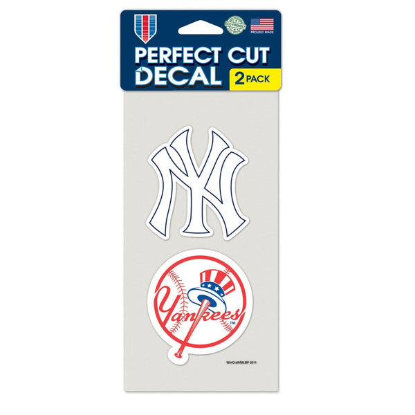 New York Yankees Perfect Cut Decal set of two 4"x4"