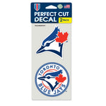 Toronto Blue Jays Perfect Cut Decal set of two 4"x4"