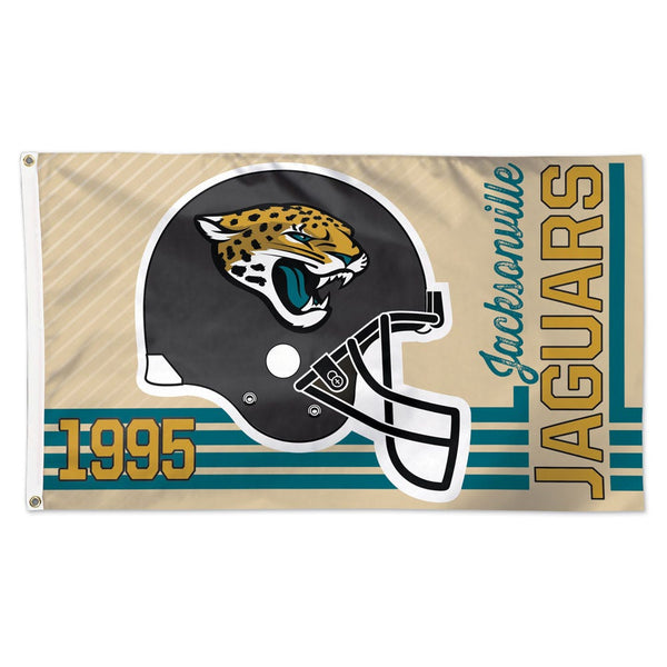 Jacksonville Jaguars / Classic Logo Retro look Flag - Deluxe 3' X 5'