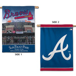 Atlanta Braves / Stadium MLB STADIUM Vertical Flag 2 Sided 28" x 40"
