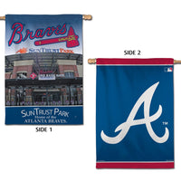 Atlanta Braves / Stadium MLB STADIUM Vertical Flag 2 Sided 28" x 40"
