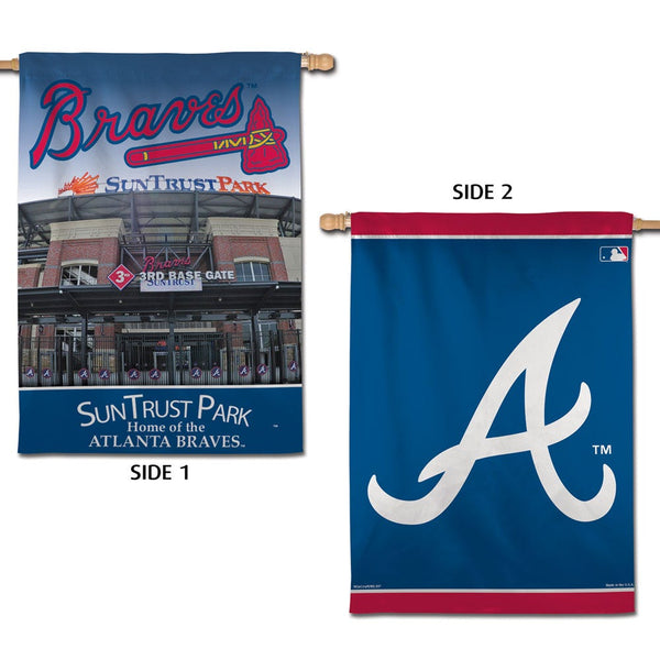 Atlanta Braves / Stadium MLB STADIUM Vertical Flag 2 Sided 28" x 40"